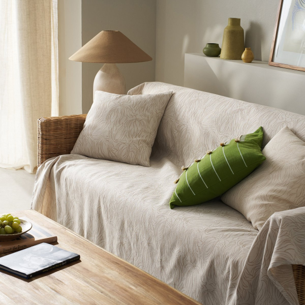 Ριχτάρι Πολυθρόνας 2 Όψεων (180x180) Gofis Home Delia Natural Ecru 563/05