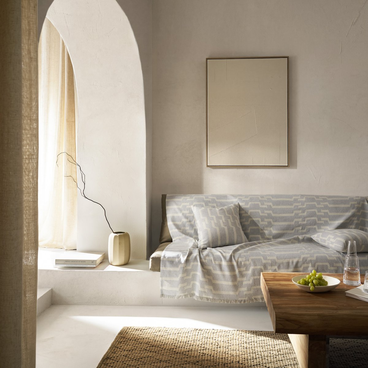 Ριχτάρι Καναπέ Διθέσιου (180X250) Gofis Home Clover Grey 558 15 Λευκά Είδη Σαλονιού Ριχτάρια Spitishop