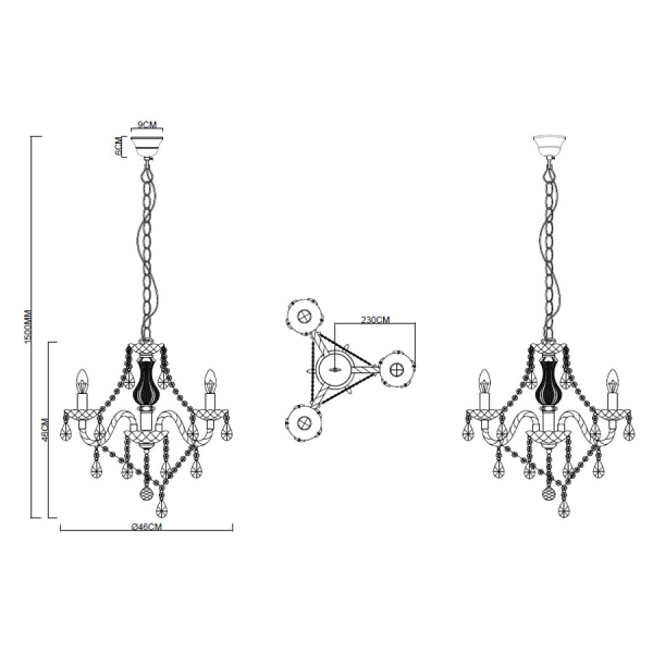 Πολυέλαιος Οροφής RL Luster Silver R11073000