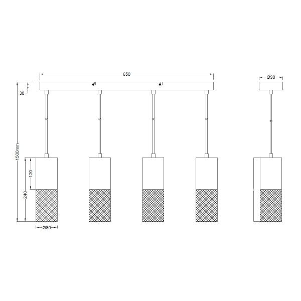 Φωτιστικό Οροφής Πολύφωτο Trio Lighting Tosh 304300432