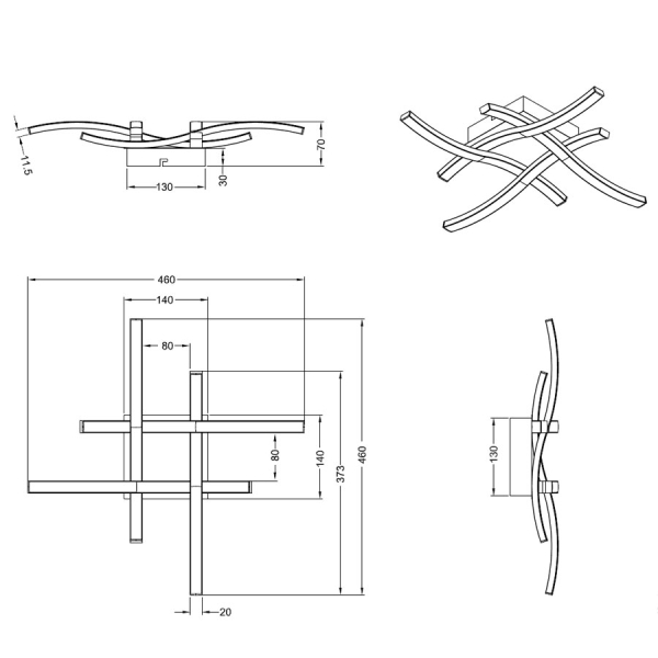 Φωτιστικό Πλαφονιέρα LED RL Route White R62474131
