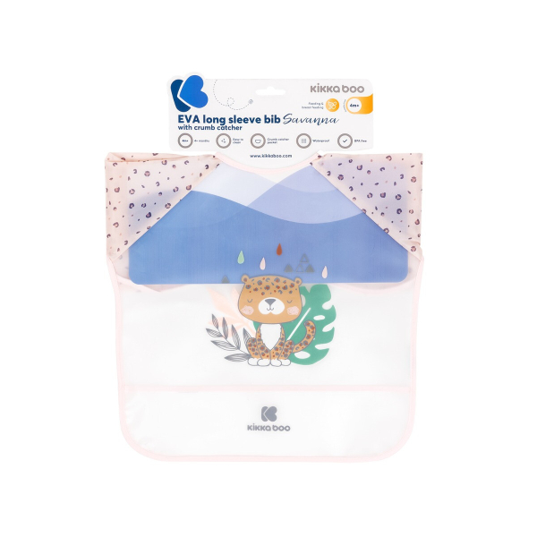 Σαλιάρα Με Μανίκια 4+ Μηνών (71x37) Kikka Boo Savanna Pink
