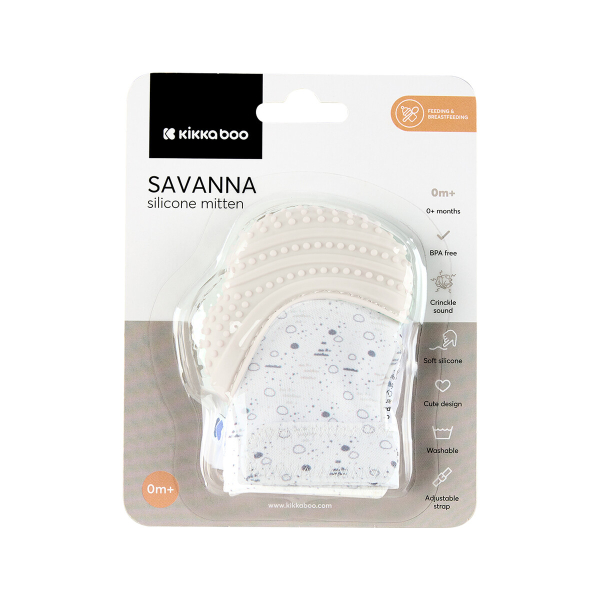 Μασητικό Γάντι Kikka Boo Savanna Grey