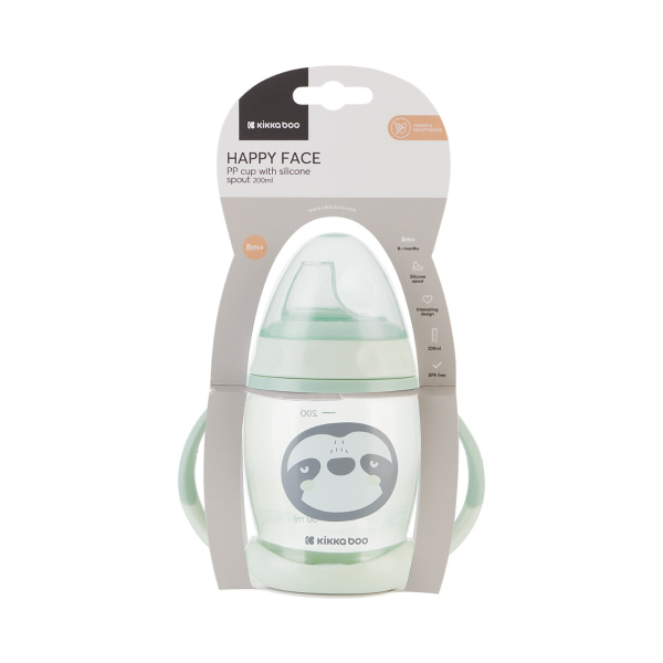 Ποτήρι Εκπαιδευτικό 200ml Kikka Boo Happy Face Mint