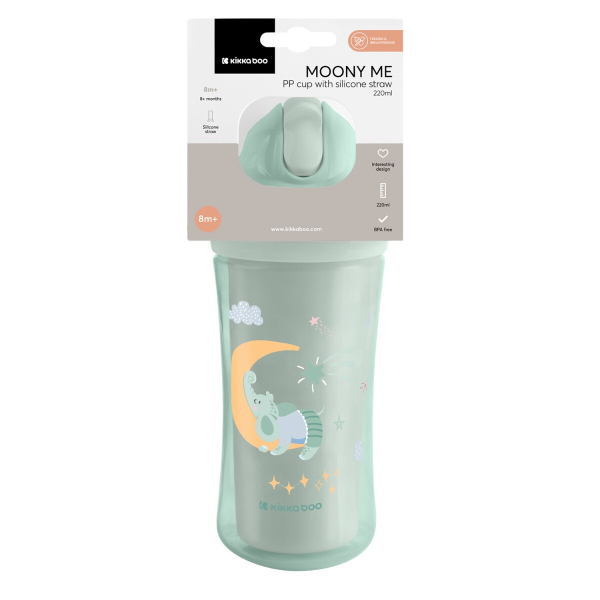 Παγούρι 220ml Με Καλαμάκι Kikka Boo Moony Me Mint