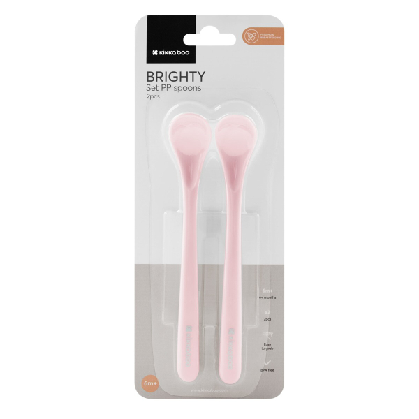 Κουτάλια Φαγητού (Σετ 2τμχ) Kikka Boo Brighty Pink