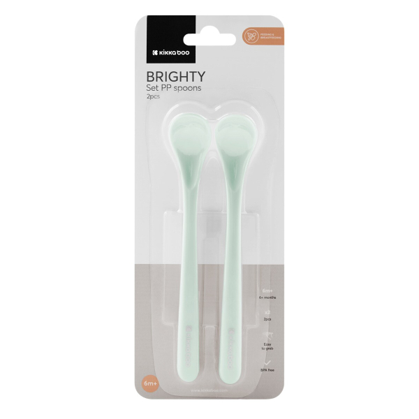 Κουτάλια Φαγητού (Σετ 2τμχ) Kikka Boo Brighty Mint