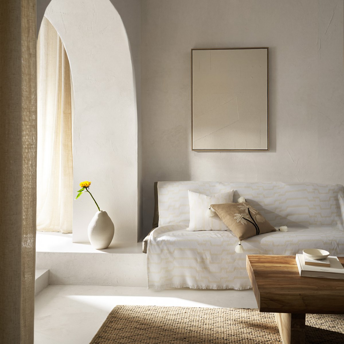 Ριχτάρι Καναπέ Τετραθέσιου (180X350) Gofis Home Clover Polar White 558 16 Λευκά Είδη Σαλονιού Ριχτάρια Spitishop