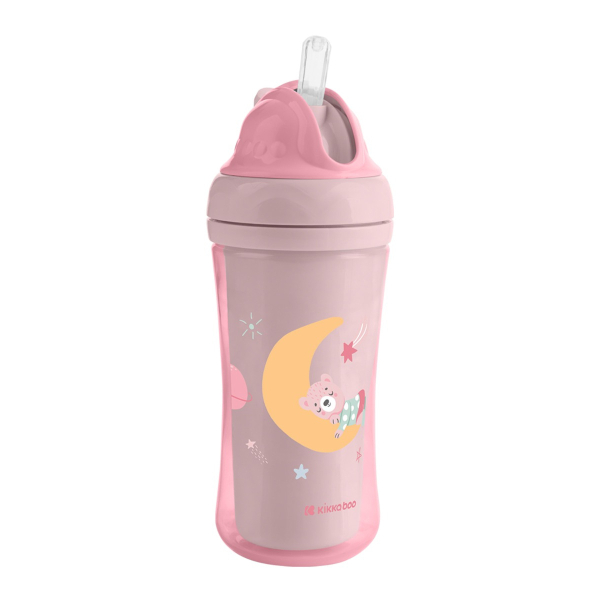 Παγούρι 220ml Με Καλαμάκι Kikka Boo Moony Me Pink