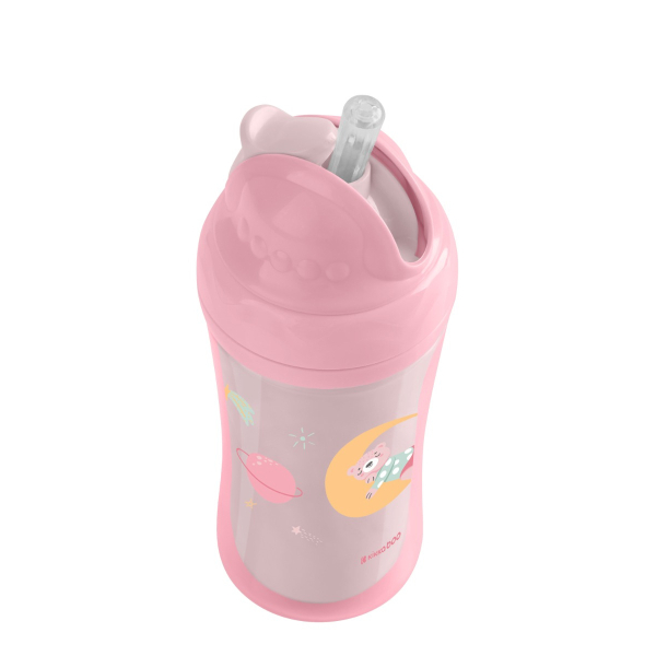 Παγούρι 220ml Με Καλαμάκι Kikka Boo Moony Me Pink