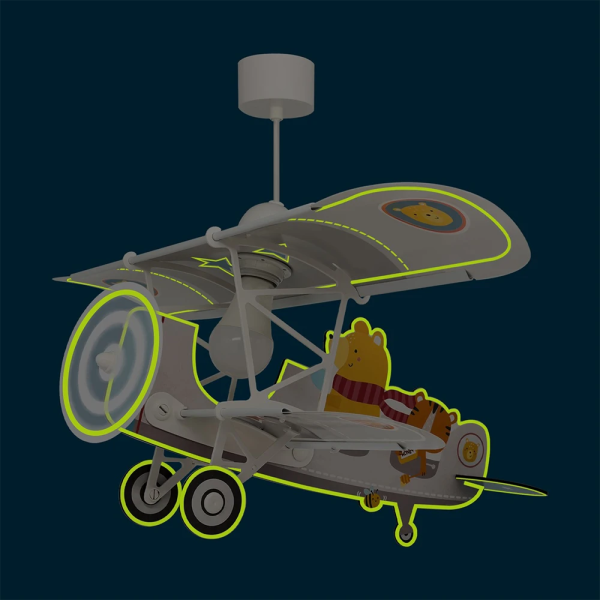 Παιδικό Φωτιστικό Οροφής Μονόφωτο Ango Little Plane Teddy 54522