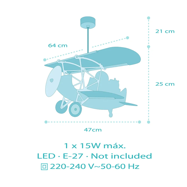 Παιδικό Φωτιστικό Οροφής Μονόφωτο Ango Little Plane Teddy 54522