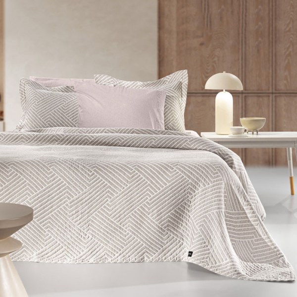 Κουβερτόριο Ημίδιπλο (180x260) Guy Laroche Lupo Beige - White