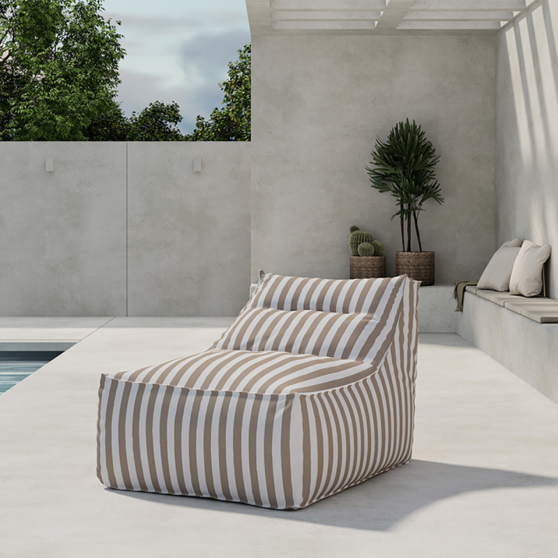 Πουφ Πολυθρόνα Εξωτερικού Χώρου (90x118x83) Spitishop Redang White/Beige