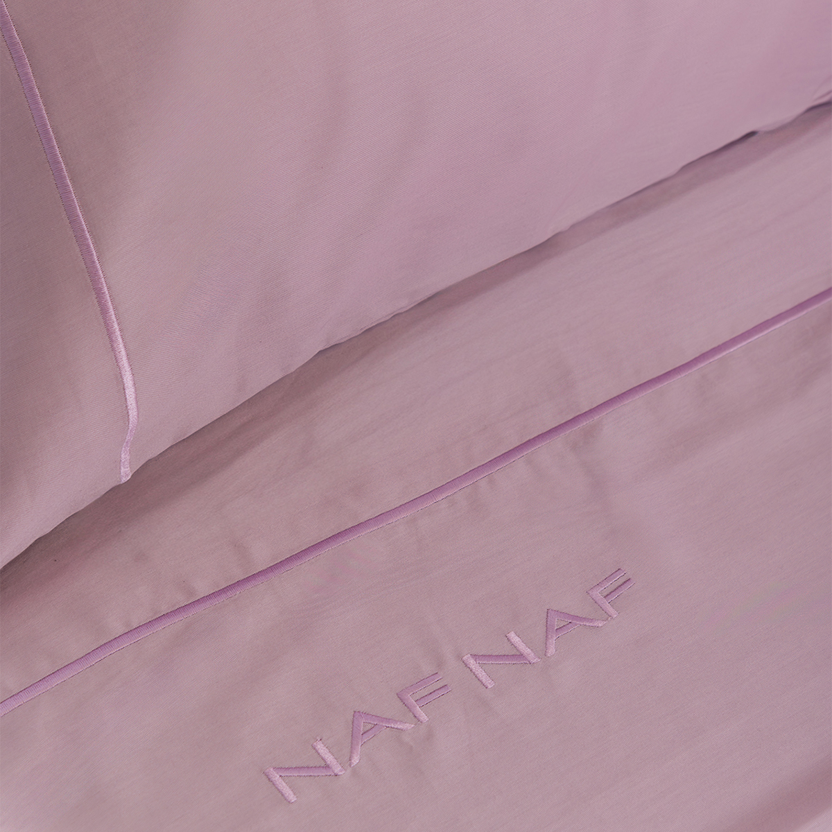 Σεντόνια Υπέρδιπλα (Σετ) Naf-Naf Unique Lilac με Λαστιχο 160X200+35 Home Λευκά Είδη Κρεβατοκάμαρας Spitishop