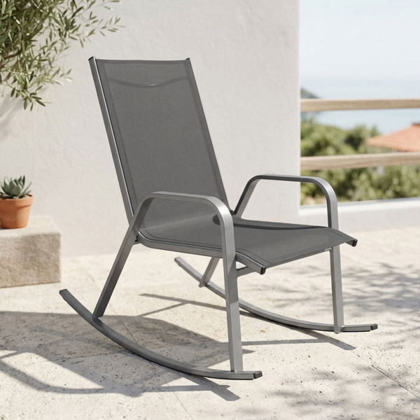 Καρέκλα Εξωτερικού Χώρου Κουνιστή (95x61x97) Spitishop Rock Grey