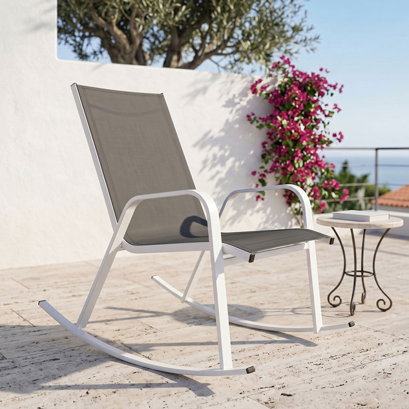 Καρέκλα Εξωτερικού Χώρου Κουνιστή (95x61x97) Spitishop Rock White