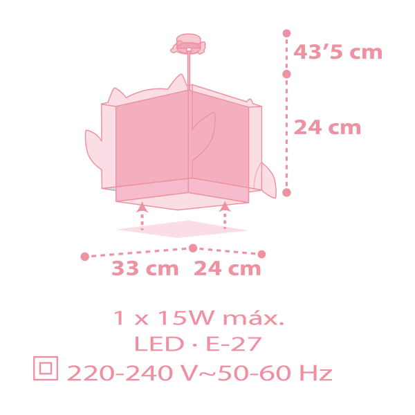 Παιδικό Φωτιστικό Οροφής Μονόφωτο Ango Little Owl Pink 64482M