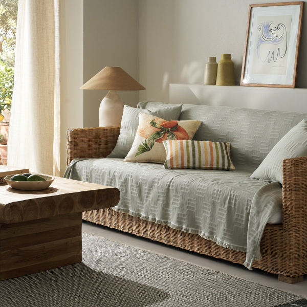 Ριχτάρι Καναπέ Τριθέσιου (180x300) Gofis Home Calyra Smoke Green 654/07