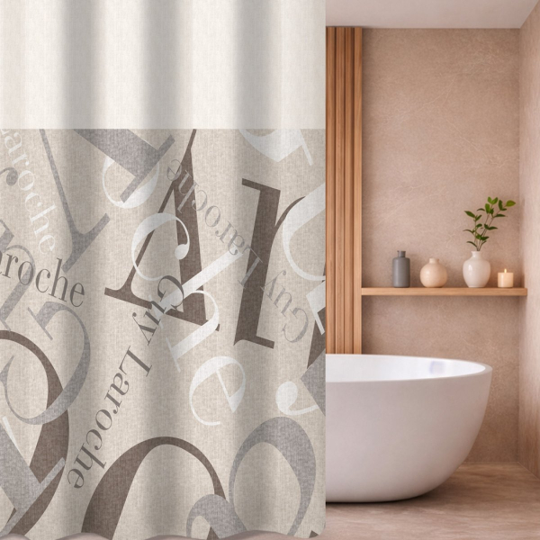 Κουρτίνα Μπάνιου (240x185) Με Τρουκς Guy Laroche Passport Beige