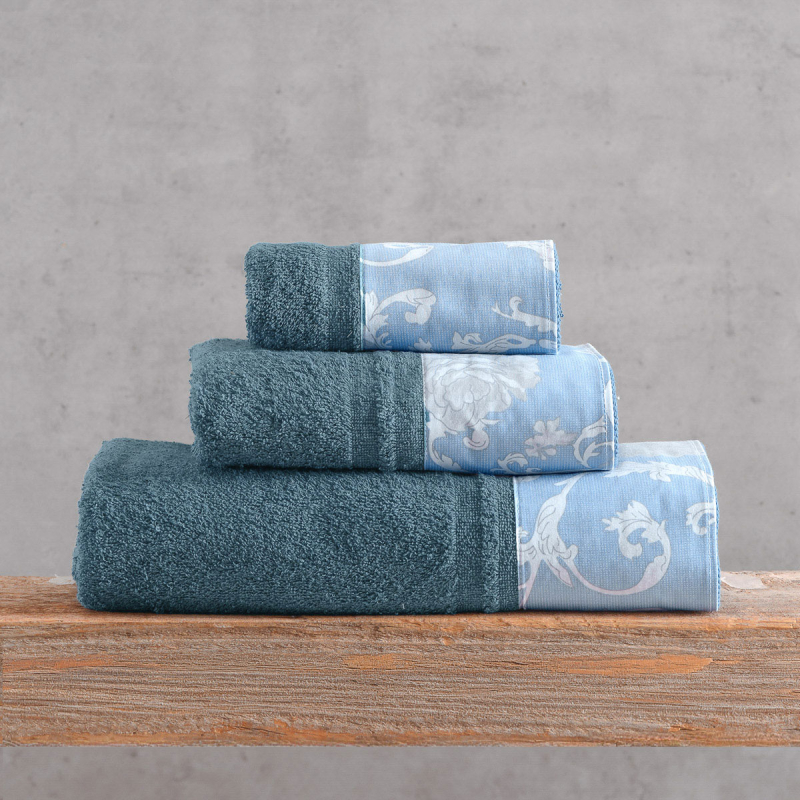 Πετσέτες Μπάνιου (Σετ 3τμχ) Rythmos Candince Denim-Blue 500gsm