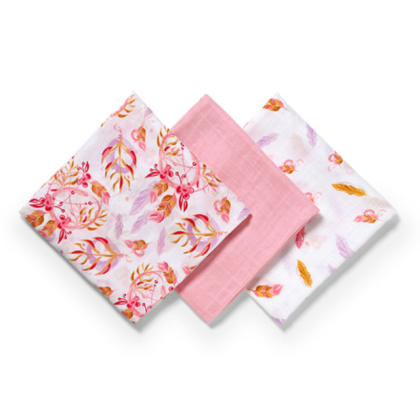 Μουσελίνες/Πάνες Αγκαλιάς (Σετ 3τμχ) BabyOno Pink BN397/07