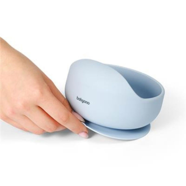 Μπολ Σιλικόνης (Φ12x7.5) Με Καπάκι BabyOno Blue BN1481/01