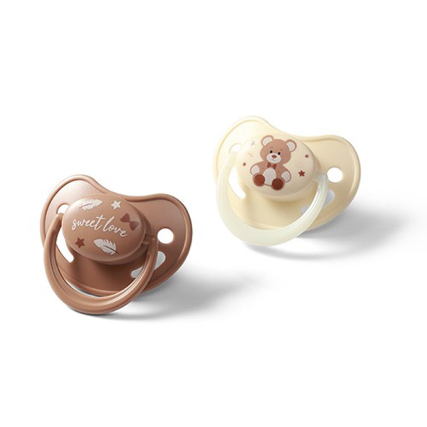 Πιπίλα Σιλικόνης Ανατομική 0Μ+ (Σετ 2τμχ) BabyOno Sweet Love BN1670/01