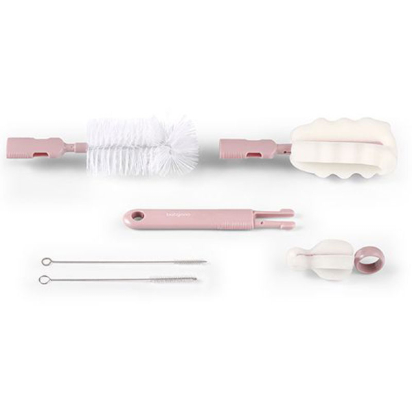 Βούρτσες Καθαρισμού Μπιμπερό (Σετ 5τμχ) BabyOno Pink BN735/05