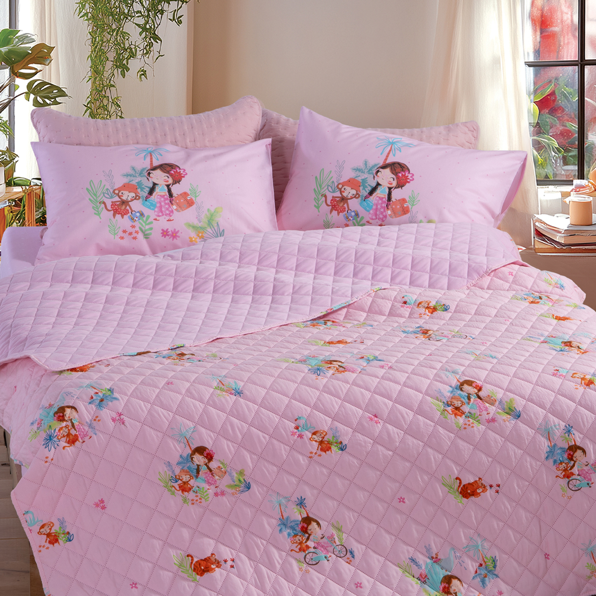 Κουβερλί Ημίδιπλο (180X240) 2 Όψεων Nef-Nef Homeware Welcome To India Home Παιδικά Λευκά Είδη Spitishop