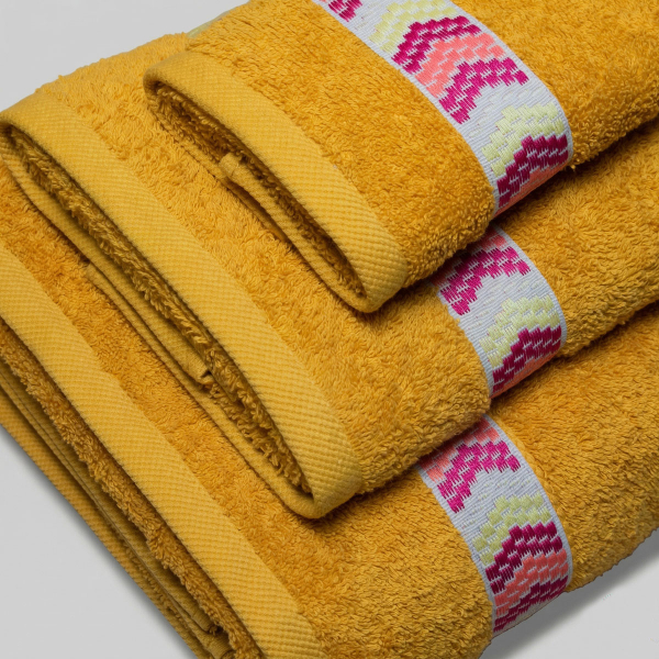 Πετσέτα Σώματος (80x150) White Fabric Pollie Yellow 600gsm