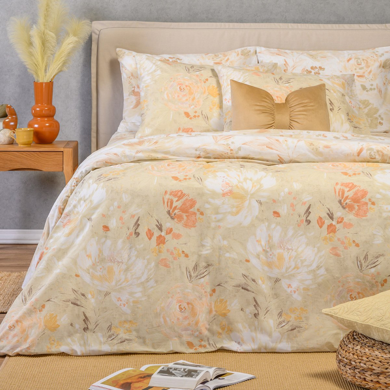 Παπλωματοθήκη Υπέρδιπλη (225x245) 2 Όψεων Melinen Casual Line Anabelle Beige