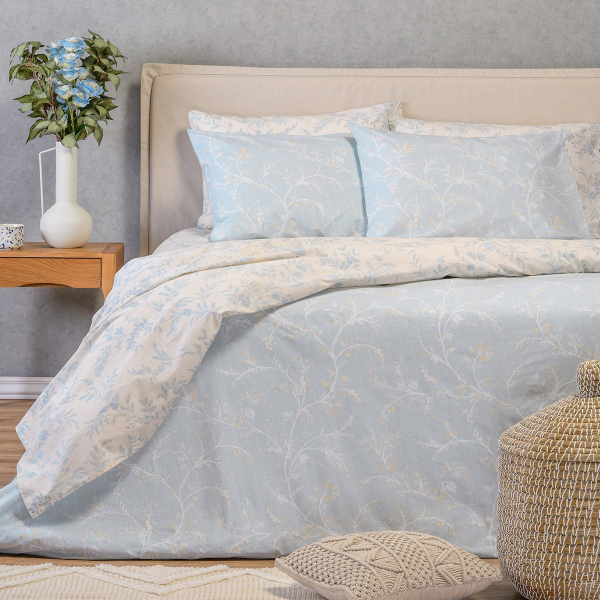 Παπλωματοθήκη Υπέρδιπλη (225x245) 2 Όψεων Melinen Casual Line Sienna Blue