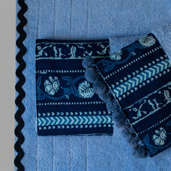 Πετσέτες Μπάνιου (Σετ 3τμχ) White Fabric Keiko Blue 600gsm