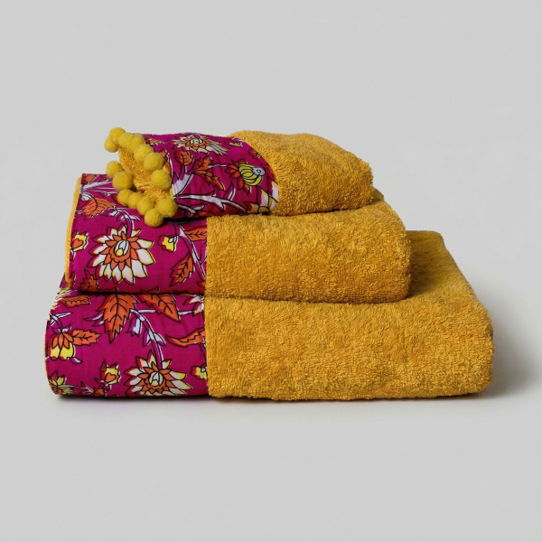 Πετσέτες Μπάνιου (Σετ 3τμχ) White Fabric Devvi Yellow 600gsm