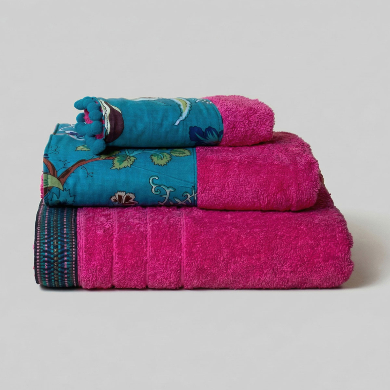 Πετσέτα Σώματος (80x150) White Fabric Arlette Pink 600gsm