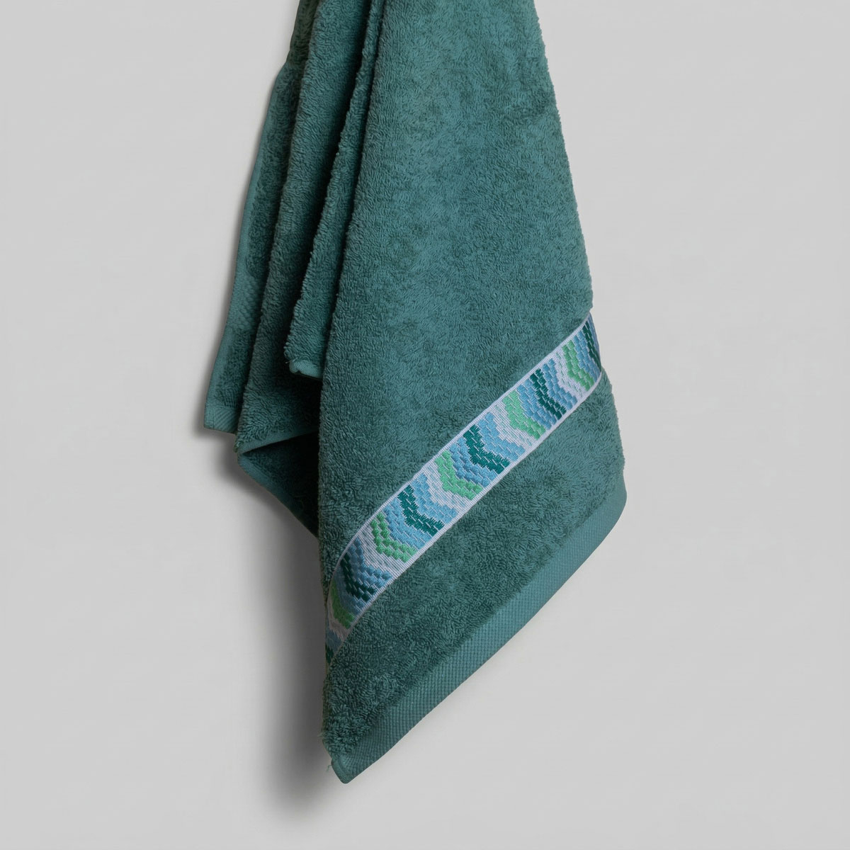 Πετσέτα Σώματος (80X150) White Fabric Mona Green 600Gsm Home Λευκά Είδη Μπάνιου Πετσέτες Spitishop