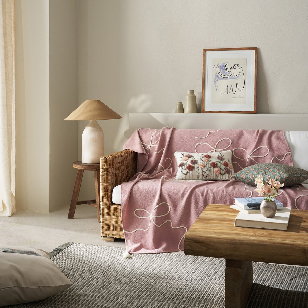 Διακοσμητικό Ριχτάρι (140X180) Gofis Home Elowen Magnolia Rose 505 17 Λευκά Είδη Σαλονιού Ριχτάρια Καναπέ Spitishop