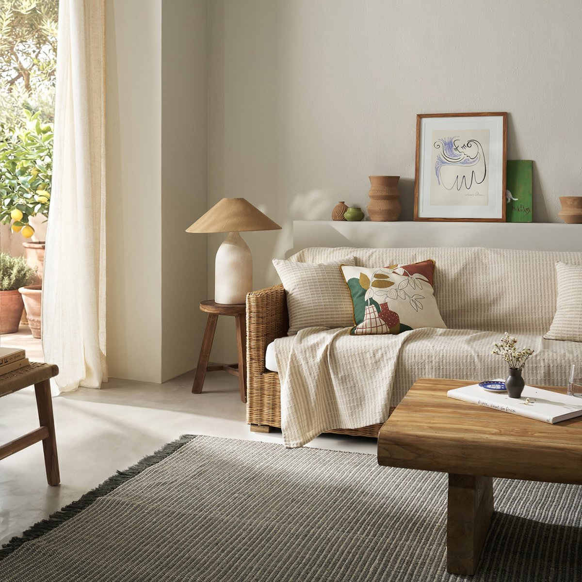 Ριχτάρι Πολυθρόνας (180X180) Gofis Home Elysia Silver Hemp Beige 531 06 Λευκά Είδη Σαλονιού Ριχτάρια Καναπέ Spitishop