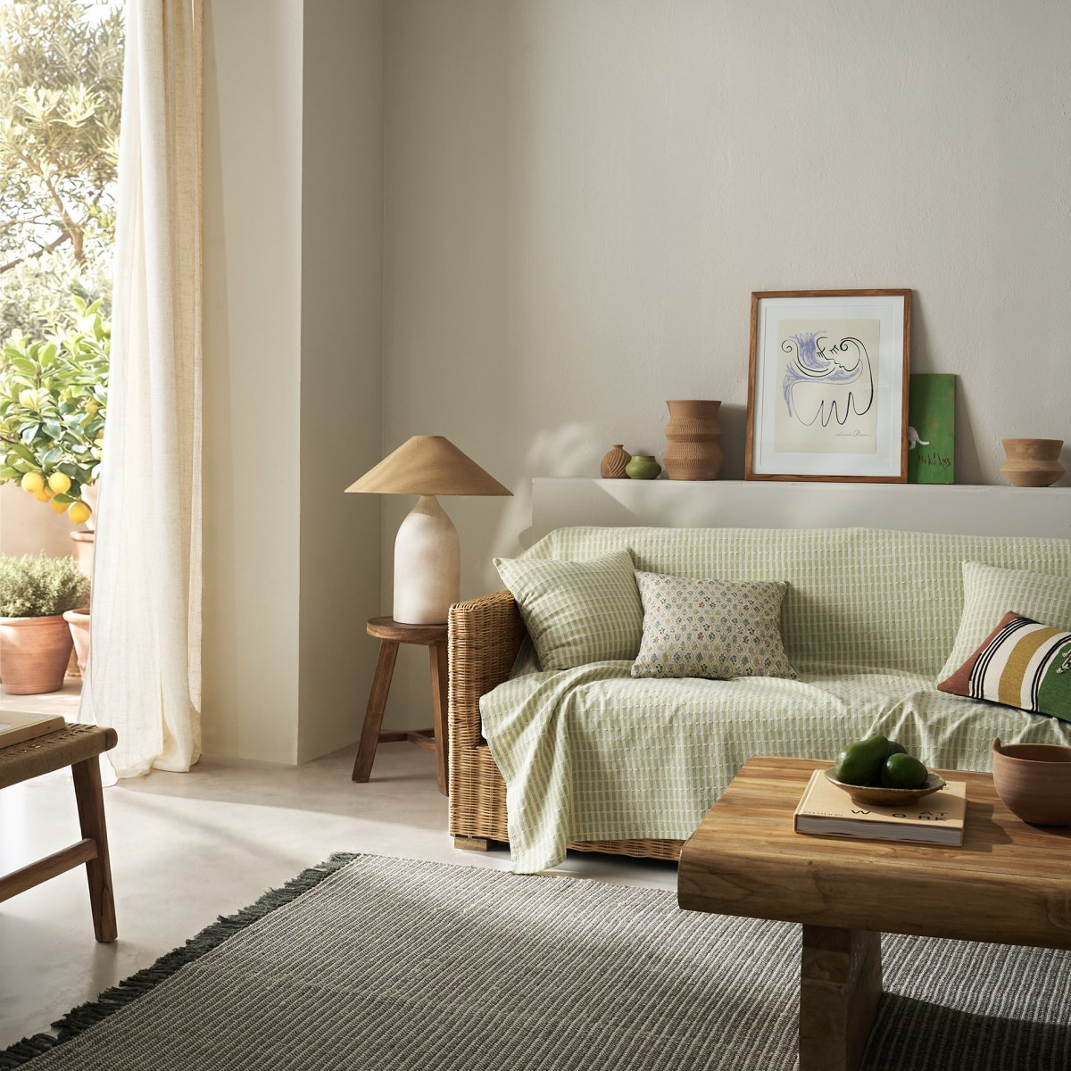 Ριχτάρι Καναπέ Διθέσιου (180X250) Gofis Home Elysia Silver Garden Green 531 18 Λευκά Είδη Σαλονιού Ριχτάρια Spitishop