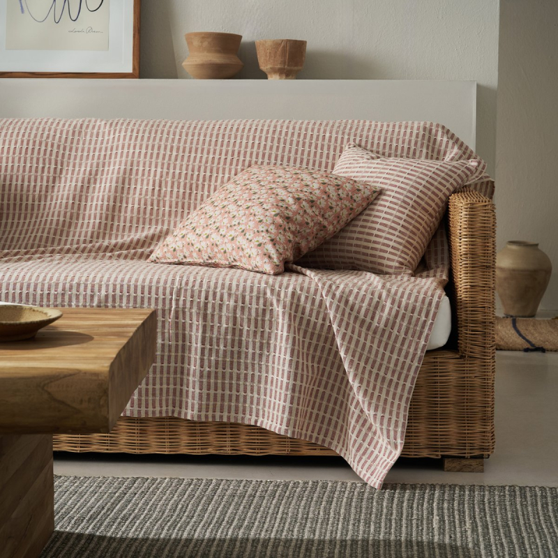 Ριχτάρι Καναπέ Τριθέσιου (180x310) Gofis Home Elysia Silver Dusty Rust 531/02