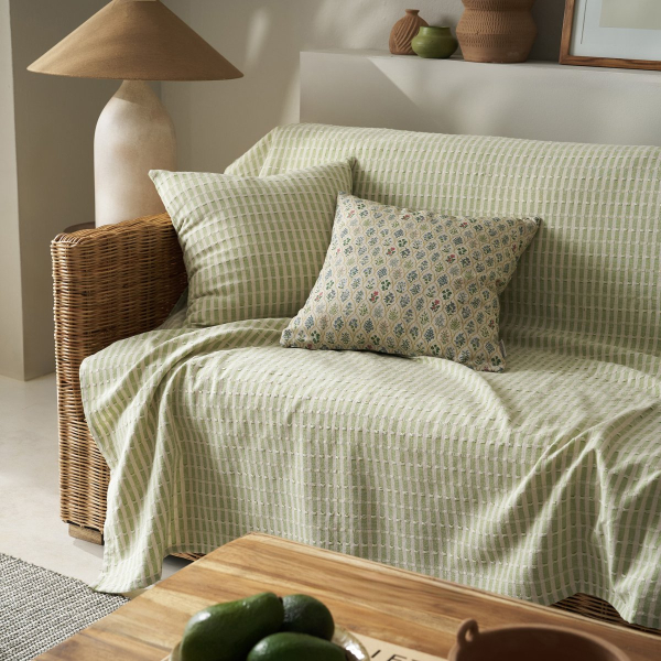 Ριχτάρι Καναπέ Τριθέσιου (180x310) Gofis Home Elysia Silver Garden Green 531/18