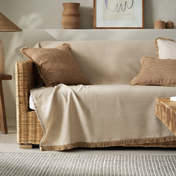 Ριχτάρι Πολυθρόνας (180x180) Gofis Home Odessa Hemp Beige 533/06
