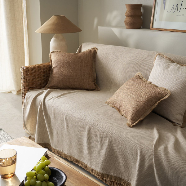 Ριχτάρι Πολυθρόνας (180x180) Gofis Home Odessa Hemp Beige 533/06