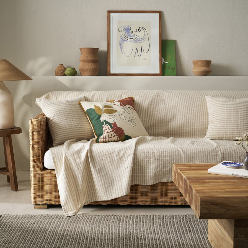 Ριχτάρι Καναπέ Τριθέσιου (180x310) Gofis Home Elysia Silver Hemp Beige 531/06