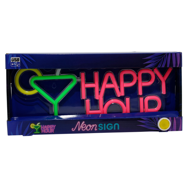 Διακοσμητικό Τοίχου Με Neon (35x16) K-M Happy Hour NE1200040