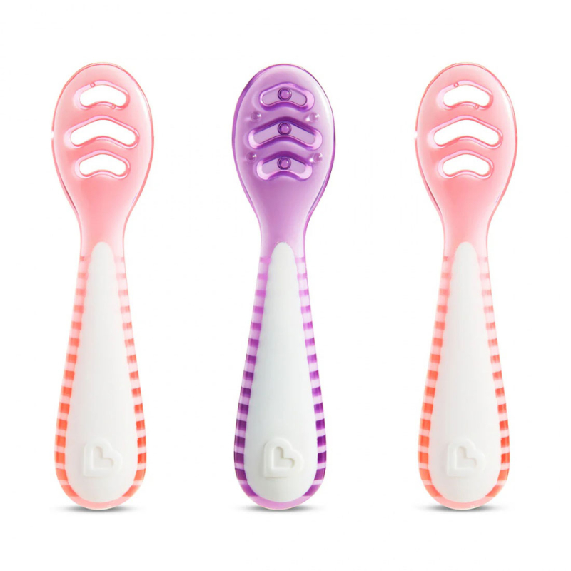 Κουτάλια Φαγητού (Σετ 3τμχ) Munchkin Gentle Dip Pink-Purple