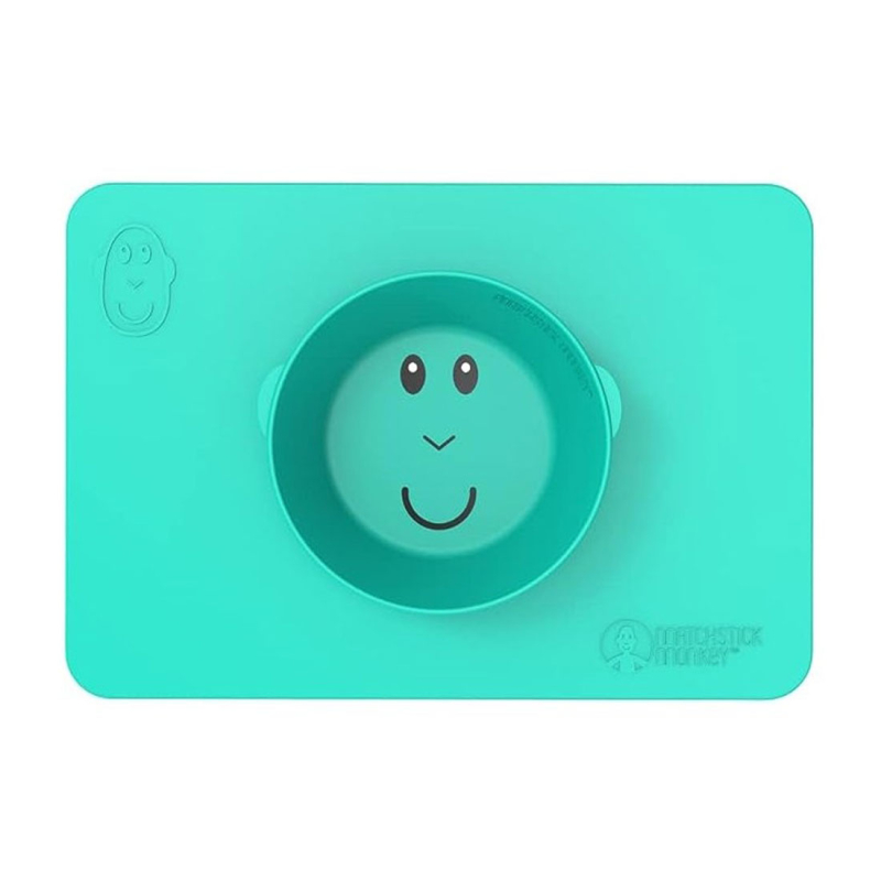 Δίσκος Εκπαίδευσης Φαγητού Matchstick Monkey Anti-Slip Bowl Green