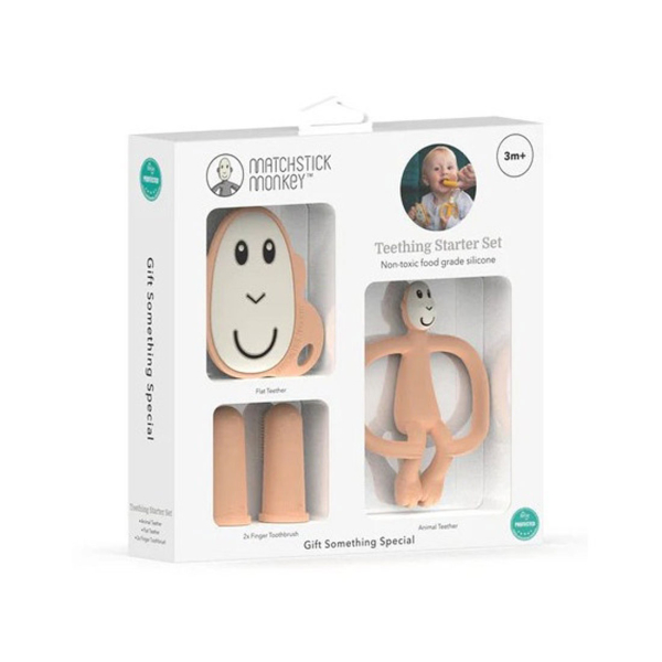 Σετ Περιποίησης Δοντιών Matchstick Monkey Teething Starter Set Peach