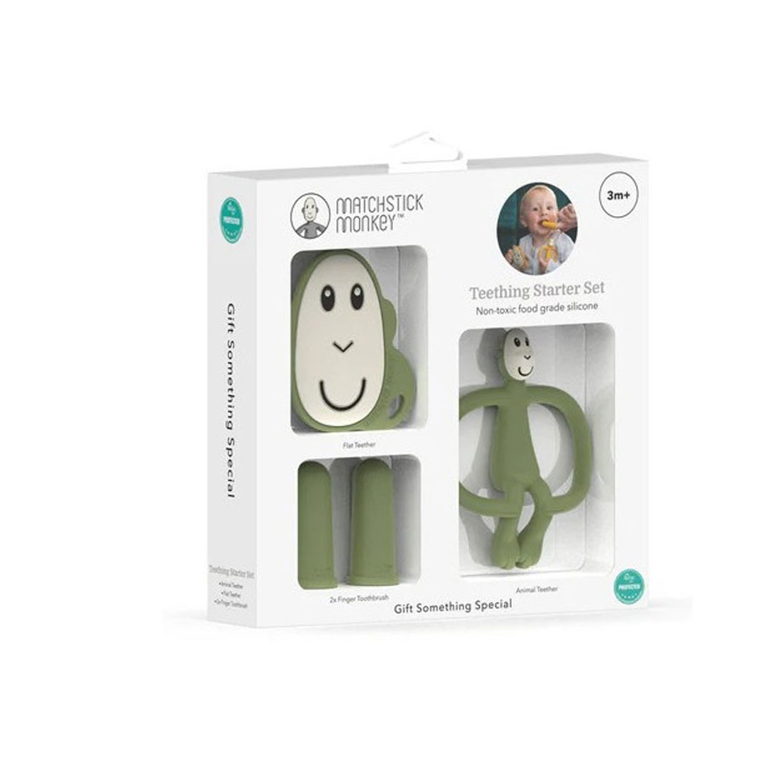 Σετ Περιποίησης Δοντιών Matchstick Monkey Teething Starter Set Olive Home Βρεφικά Μασητικά για Μωρά - Οδοντοφυία Spitishop